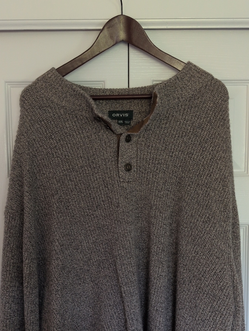 Orvis Men's Heather Gray Knit Henley Pullover